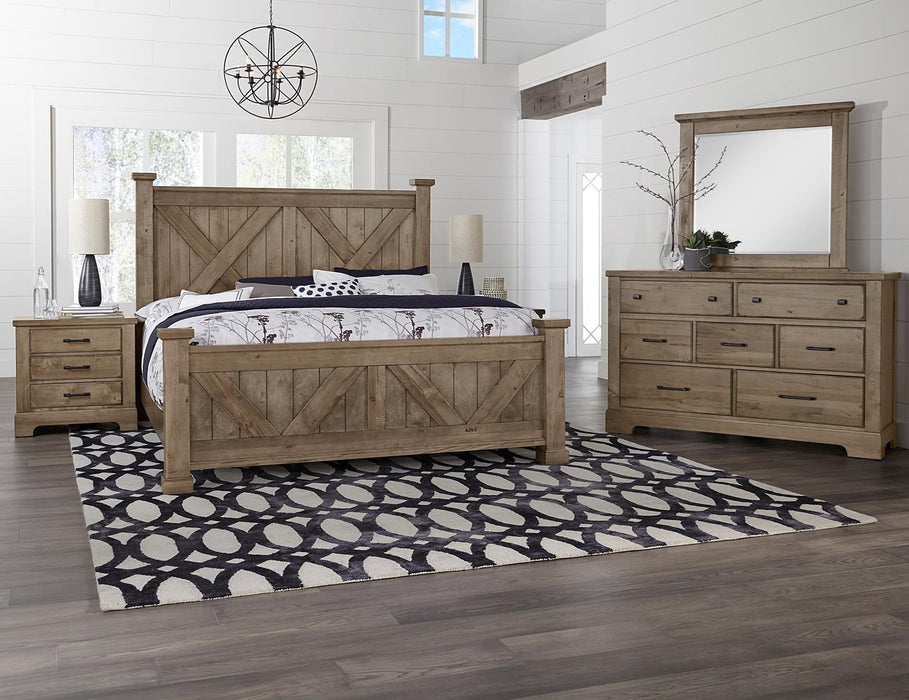 Vaughan-Bassett Cool Rustic 7 Drawer Dresser in Stone Grey