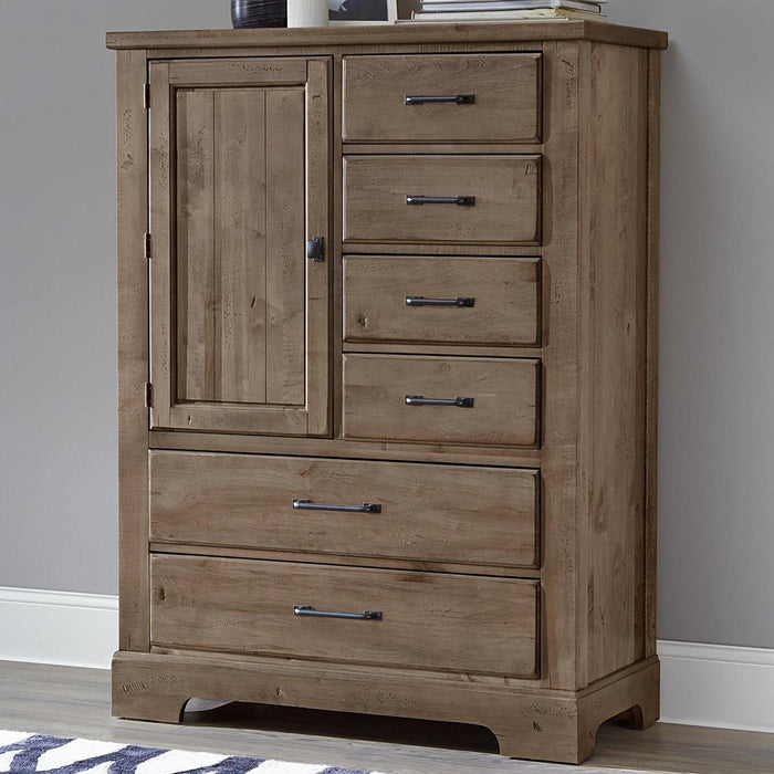 Vaughan-Bassett Cool Rustic Standing Chest in Stone Grey