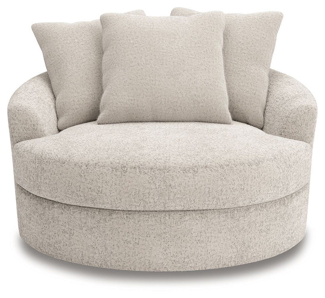 Cuddle Plush - Oversized Swivel Accent Chair - Arctic