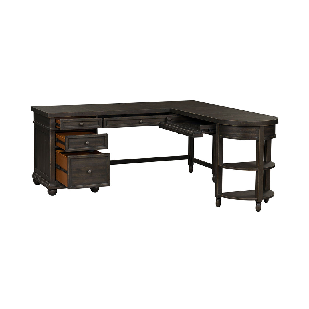 Harvest Home - L Shaped Desk - Black
