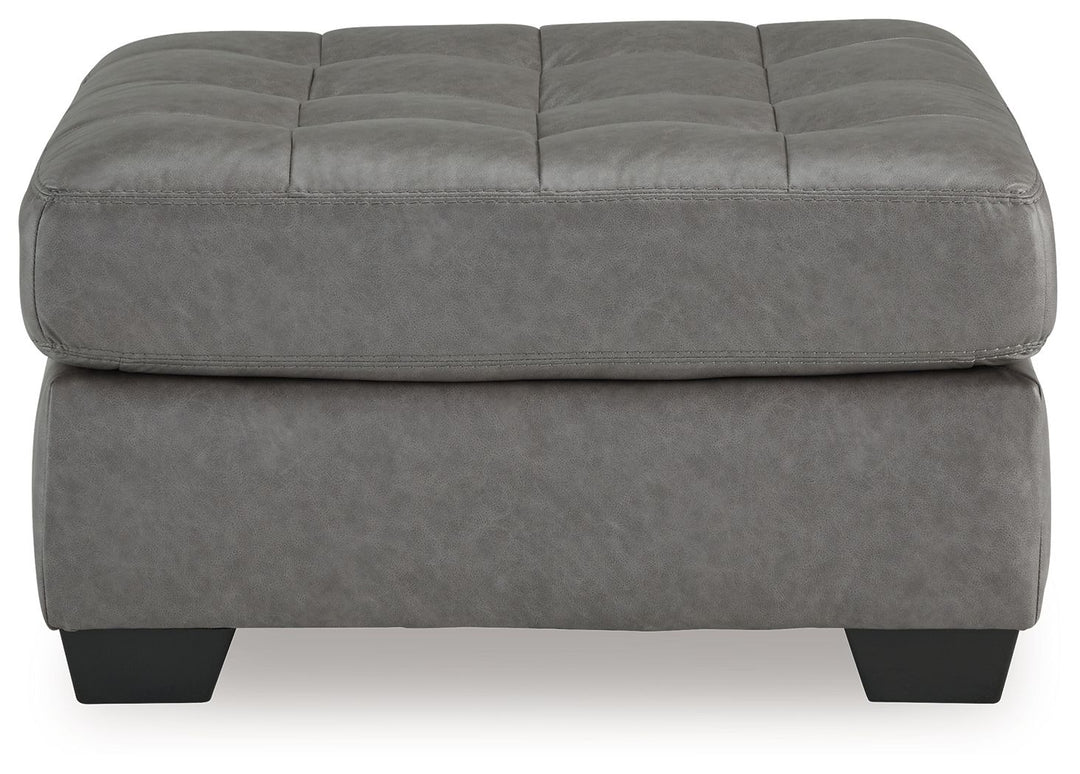 Clairette Court - Oversized Accent Ottoman - Alloy