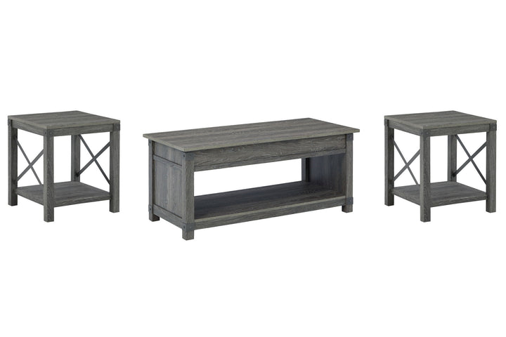 Freedan - 3 Pc. - Coffee Table, 2 End Tables - Grayish Brown