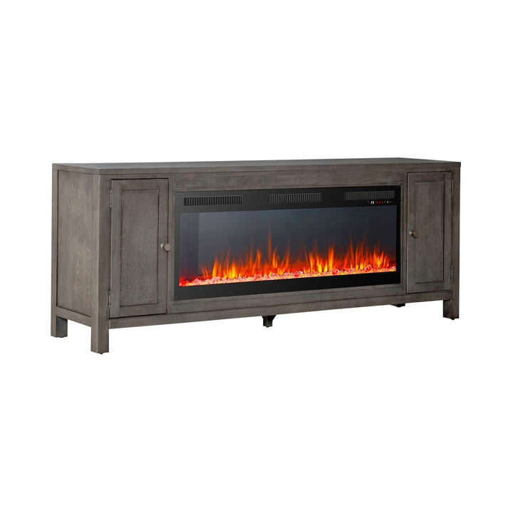 Fireplace TV Consoles - 406 78" Console With Fire FTS - Brown