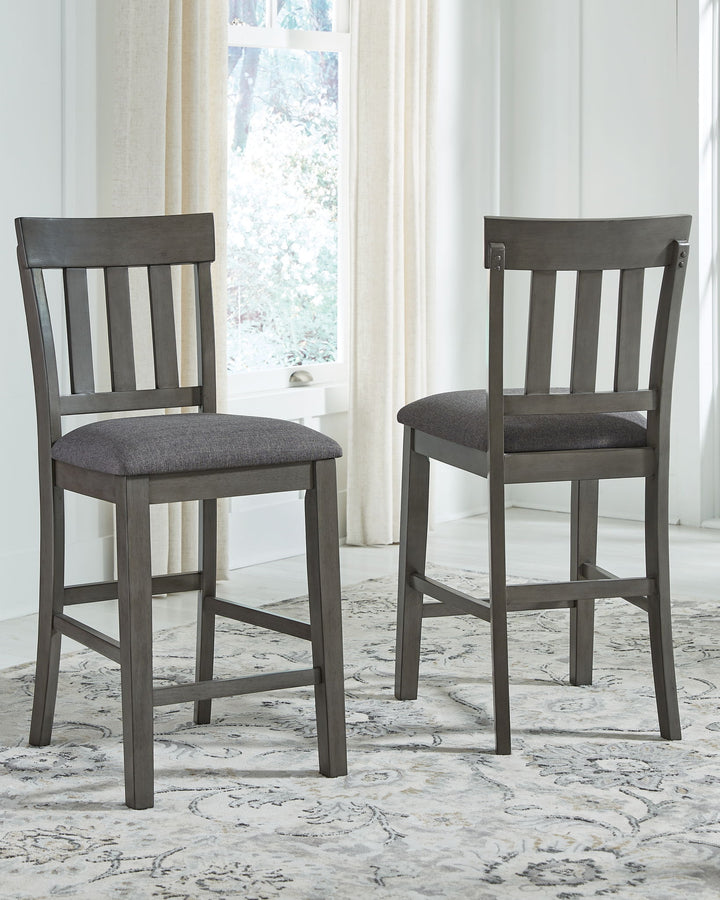 Hallanden - Upholstered Barstool (Set of 2) - Black / Gray