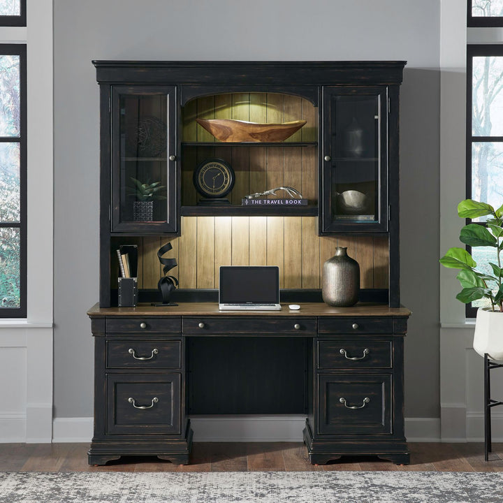 Meritage - Credenza & Hutch - Black