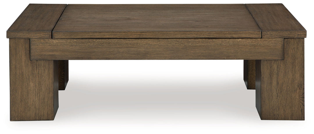 Rosswain - Lift Top Cocktail Table - Warm Brown