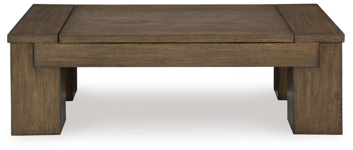 Rosswain - Lift Top Cocktail Table - Warm Brown