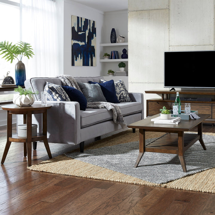 Ventura Blvd - 3 Piece Table Set (1 Cocktail Table 2 Round End Tables) - Dark Brown