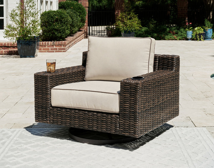 Coastline Bay - Swivel Lounge W/ Cushion - Brown