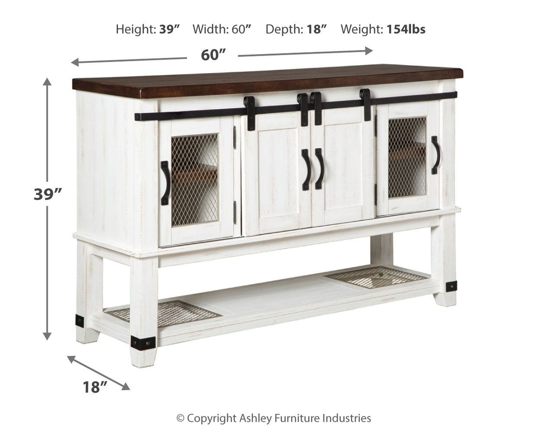 Valebeck - Dining Room Server - White / Brown
