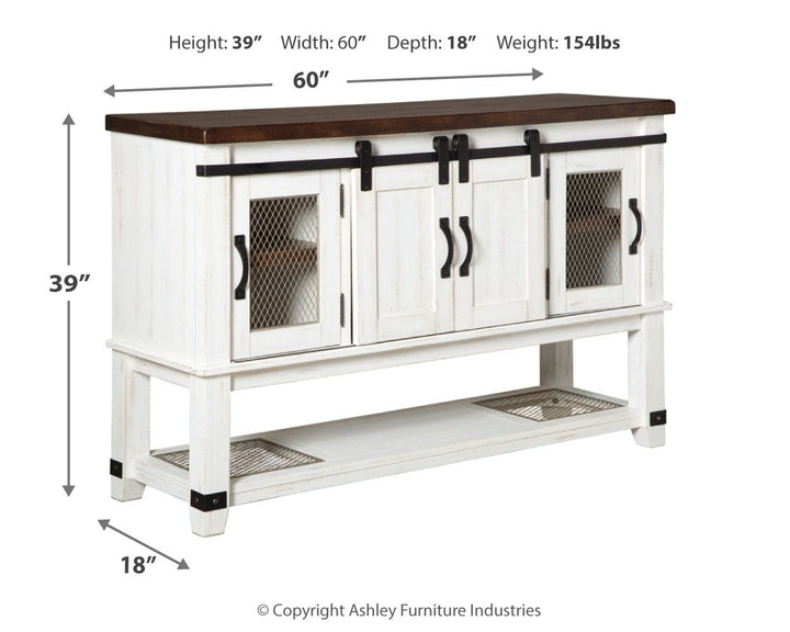 Valebeck - Dining Room Server - White / Brown