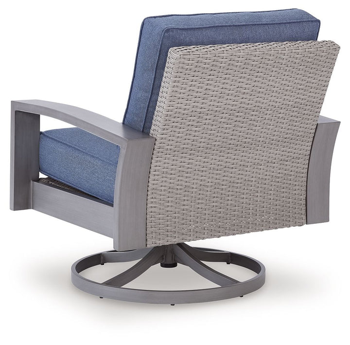 Half Moon Beach - Swivel Lounge With Cushion - Blue / Gray
