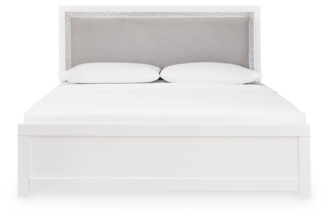 Maeling - King Upholstered Panel Bed - White