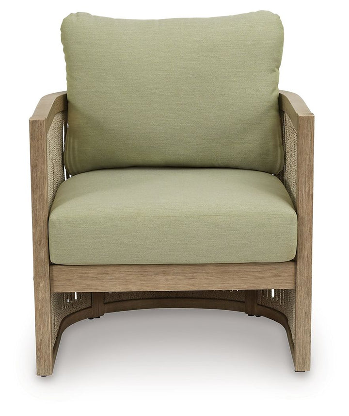 Serena Shores - Lounge Chair With Cushion (Set of 2) - Beige / Green