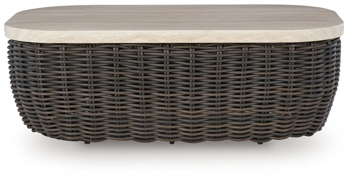 Kimora - Rectangular Cocktail Table - Beige / Dark Brown