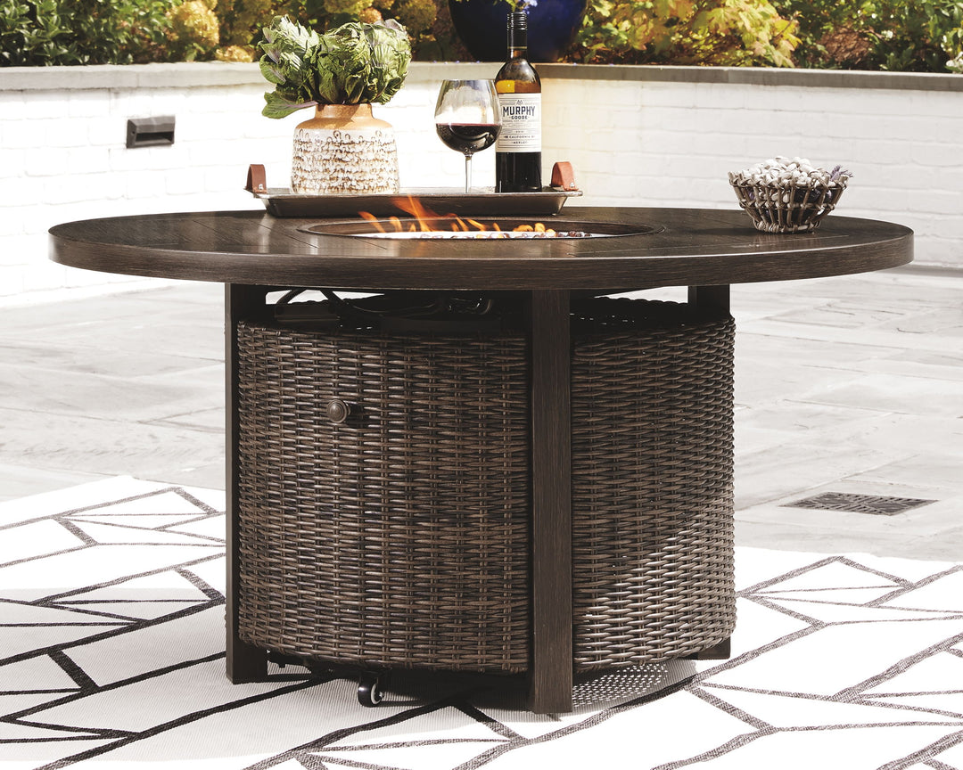 Paradise Trail - Round Fire Pit Table - Medium Brown