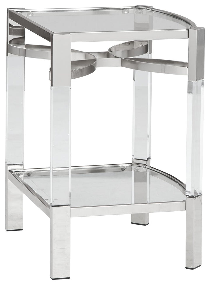 Chaseton - Accent Table - Clear / Silver Finish
