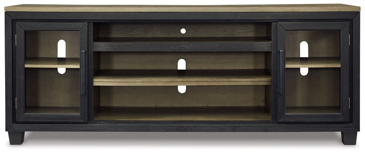 Foyland - XL TV Stand w/Fireplace Option - Black / Brown