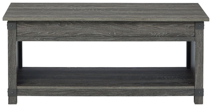 Freedan - Rect Lift Top Cocktail Table - Grayish Brown