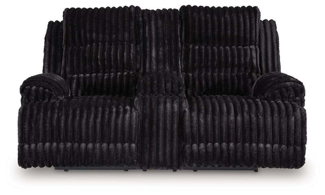 Rhine Falls - Double Reclining Power Loveseat With Console - Onyx