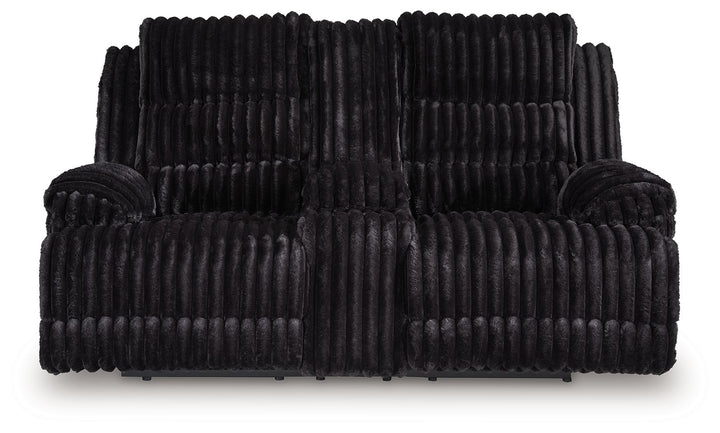 Rhine Falls - Double Reclining Power Loveseat With Console - Onyx