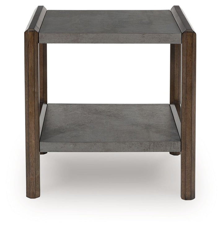 Kallenny - Rectangular End Table - Brown / Gray
