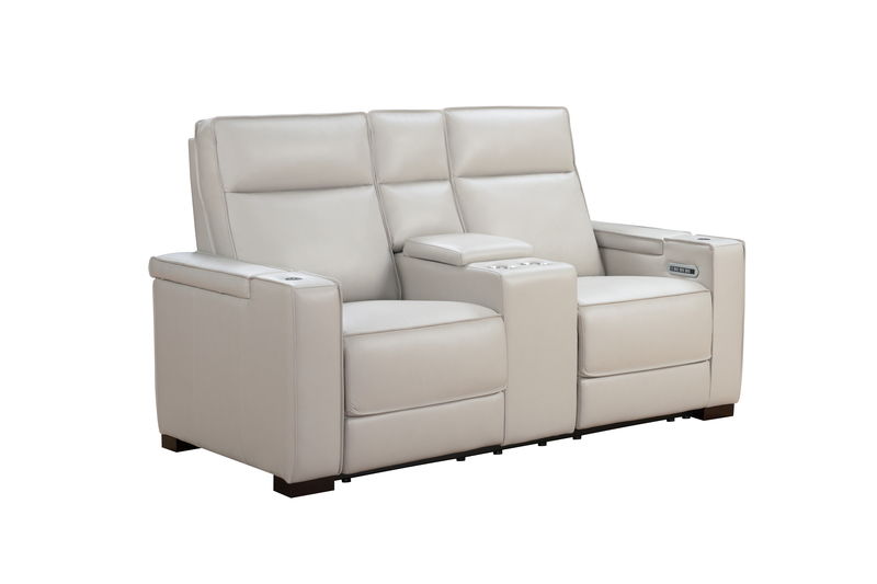 Odessey - Power Console Loveseat Recliner With Power Headrest, Power Lumbar, Heat And Massage