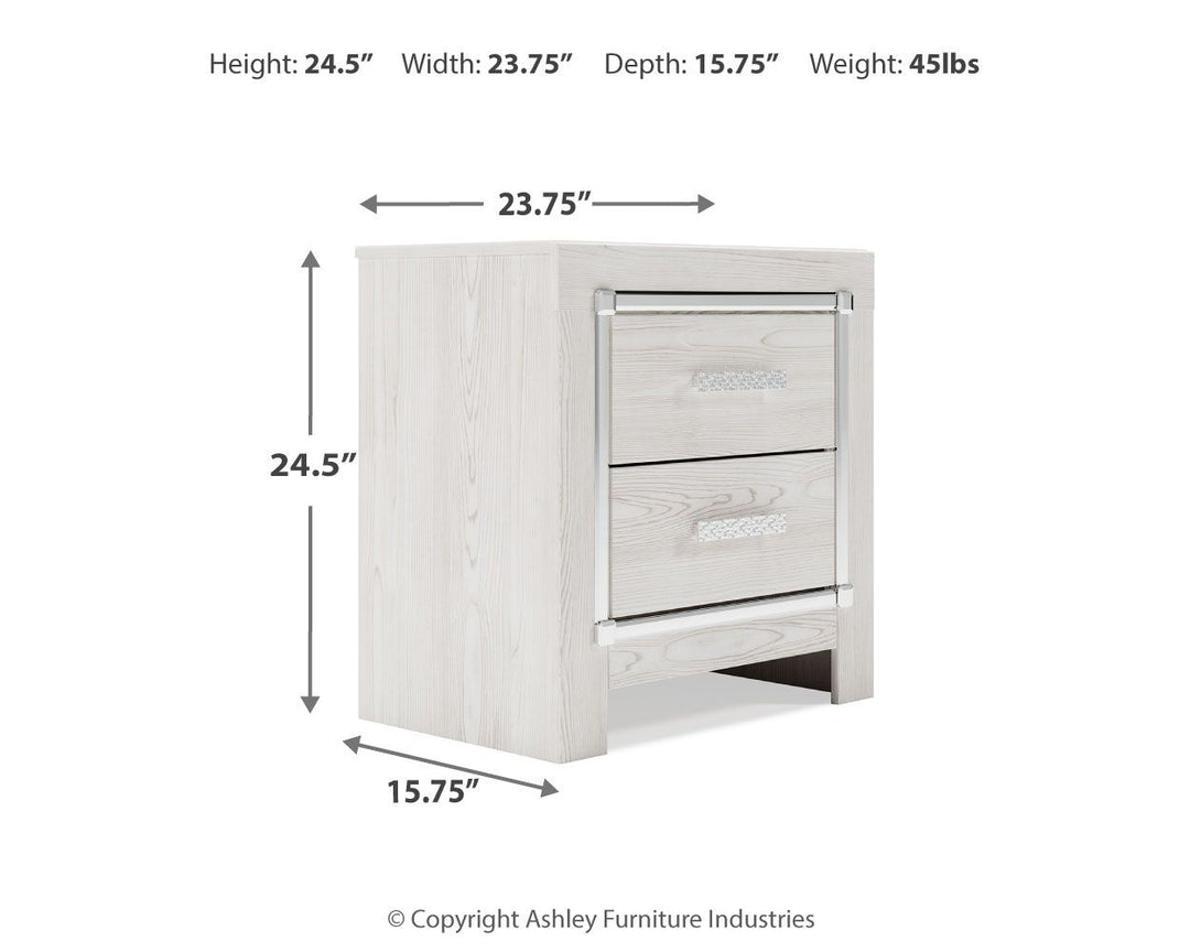 Altyra - Two Drawer Night Stand - White