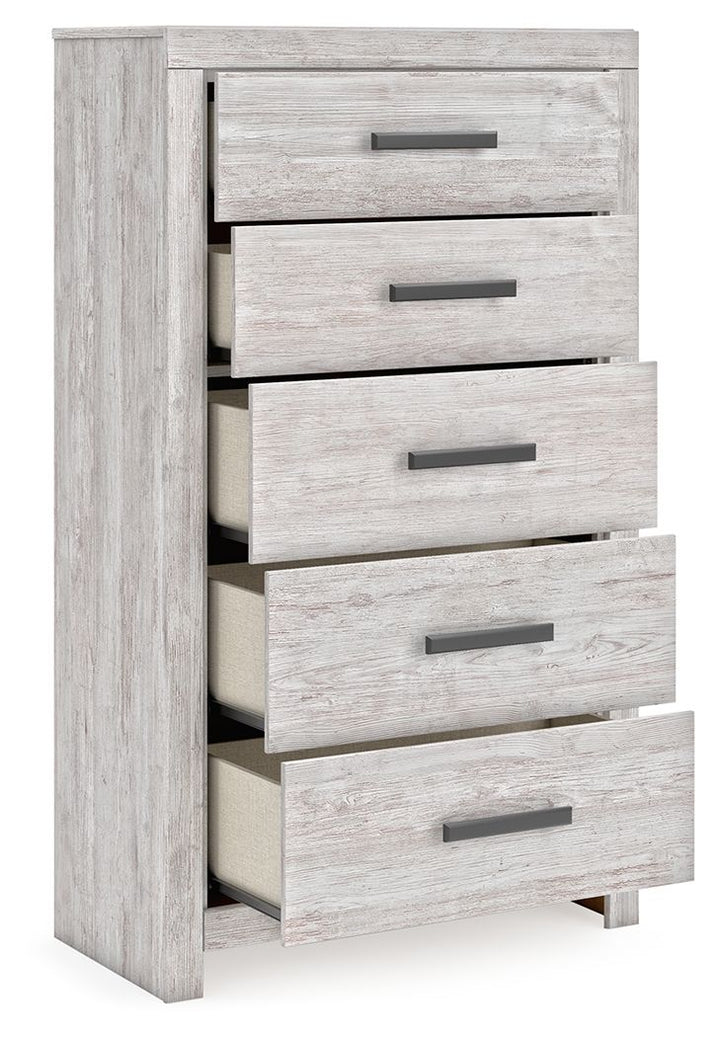 Cayboni - Five Drawer Chest - Whitewash