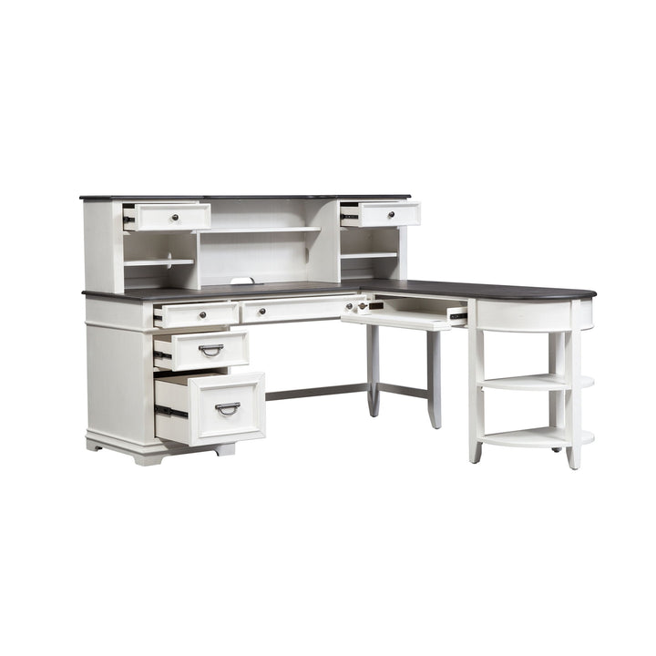 Allyson Park - L Shaped Desk With Hutch - White
