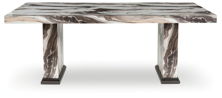 Jeshina - Dining Table - Dark Brown / Beige
