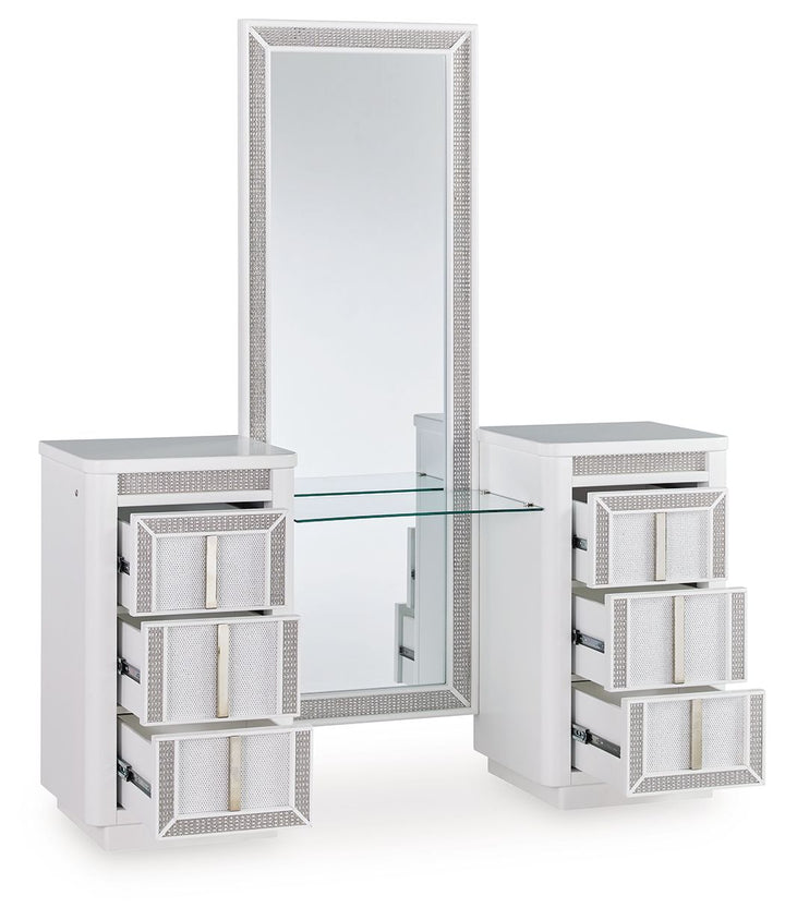 Chalanna - Vanity With Mirror - White
