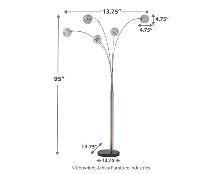 Winter - Metal Arc Lamp  - Silver Finish
