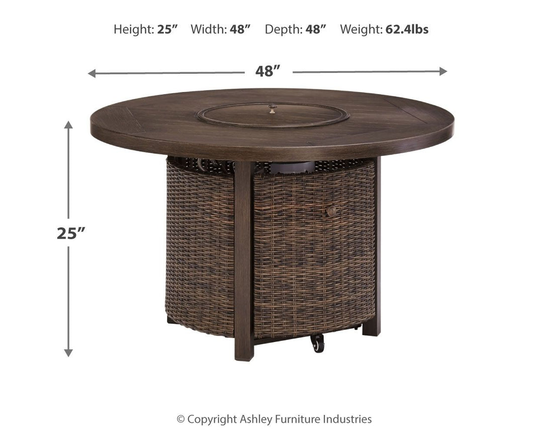 Paradise Trail - Round Fire Pit Table - Medium Brown