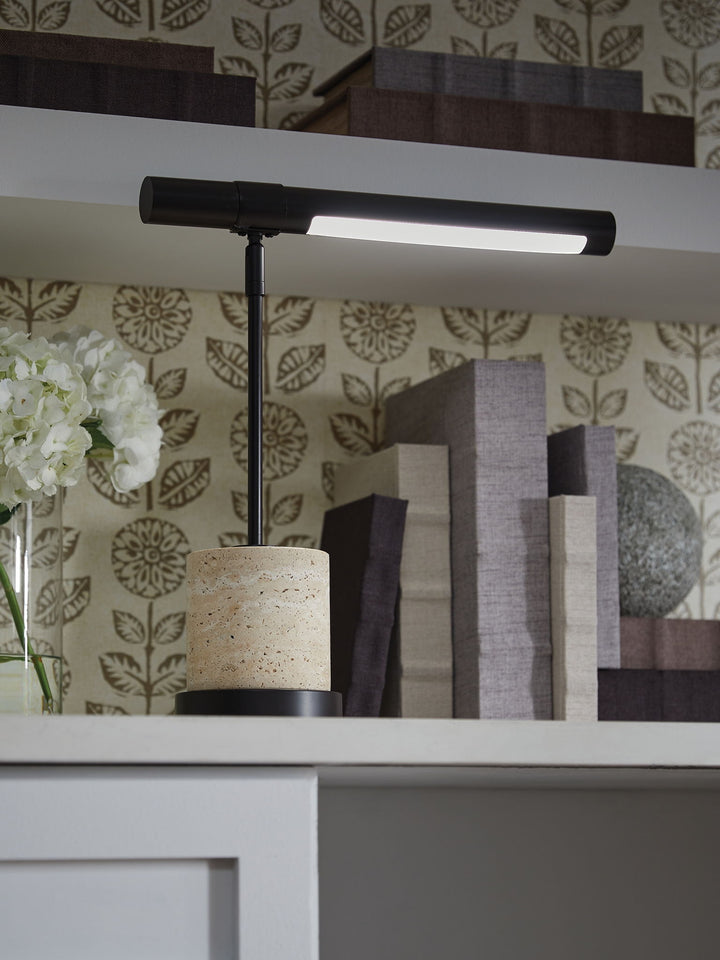 Vinmour - Metal Desk Lamp - Brown / Beige