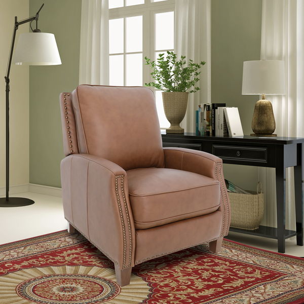 Melrose - Push Thru The Arm Recliner - Saddle