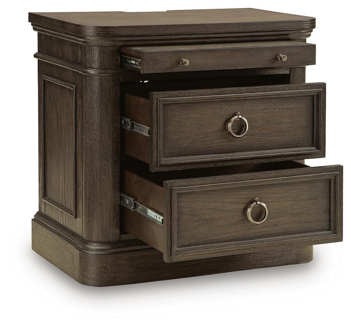 Wickenger - Two Drawer Night Stand - Dark Brown