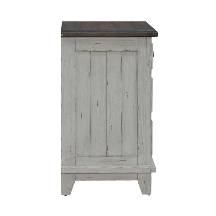 River Place - 3 Drawer Nightstand With Charging Station - White