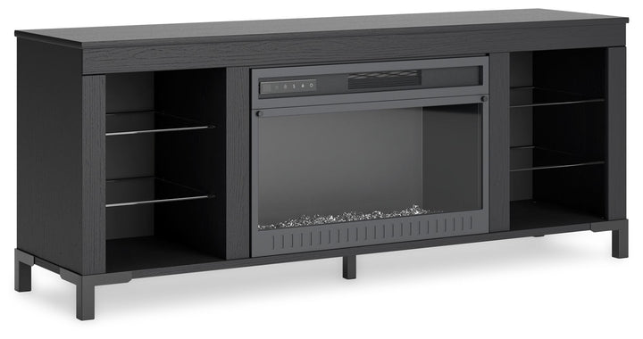Cayberry - TV Stand With Fireplace - Black