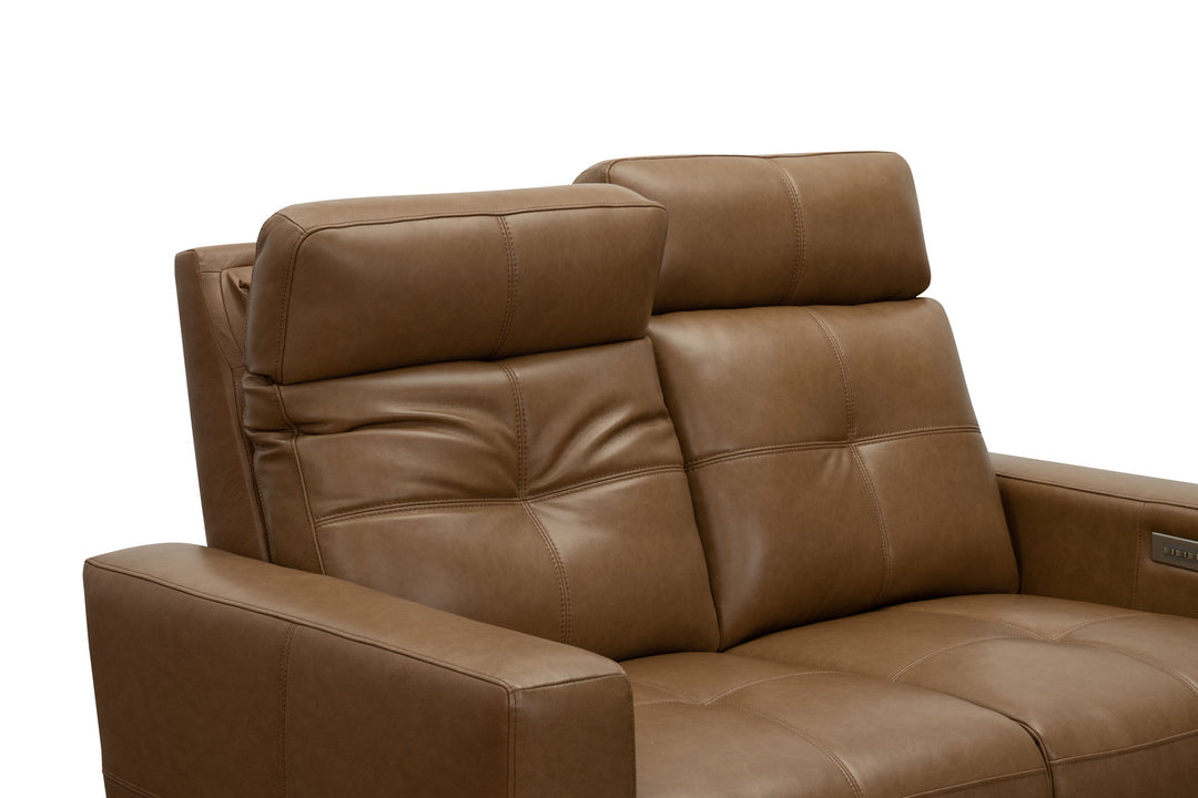 Cara - Loveseat With Power Recline, Power Headrest And Power Lumbar - Light Brown