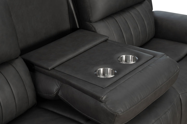 Pierce - Power Sofa With Power Recline, Power Headrest (Drop Down Table With Two Cup Holders)-Zero Gravity, Lumbar