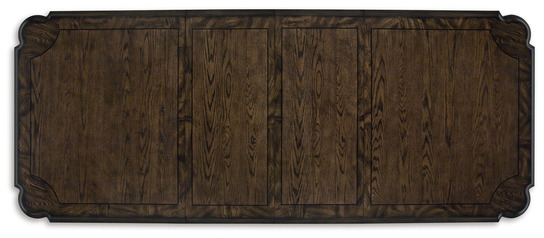 Maylee - 11 Pc. - Dining Extension Table, 4 Side Chairs, 2 Arm Chairs, Storage Bench, Buffet And Hutch - Dark Brown