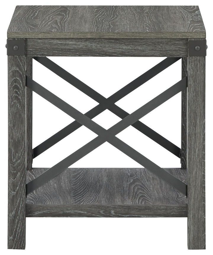 Freedan - Square End Table - Grayish Brown