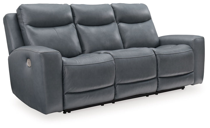 Mindanao - 2 Pc. - Power Reclining Sofa, Power Reclining Loveseat with Console - Steel