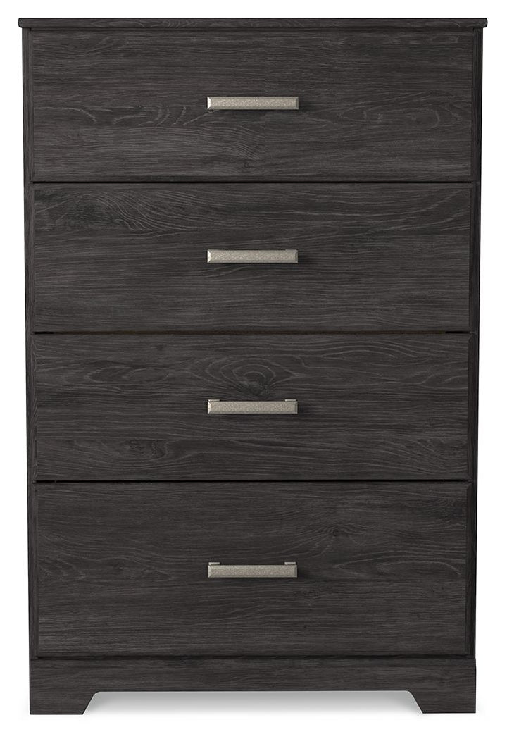 Belachime - Four Drawer Chest - Charcoal