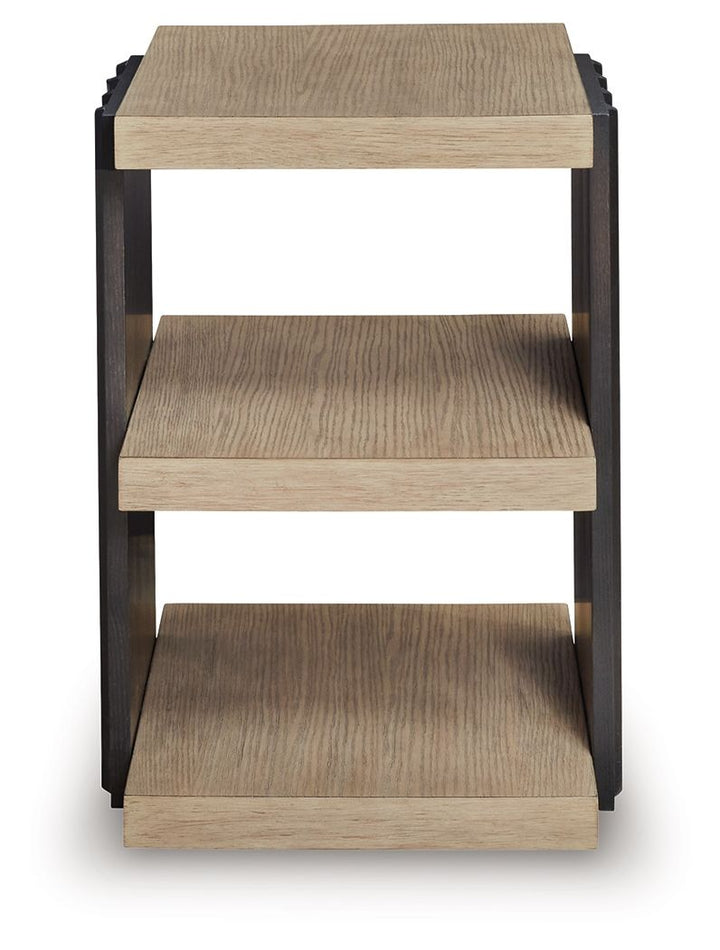 Rylandyn - Rectangular End Table - Black / Light Brown