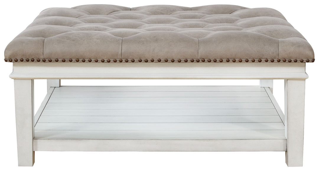 Kanwyn - Uph Ottoman Cocktail Table - Whitewash
