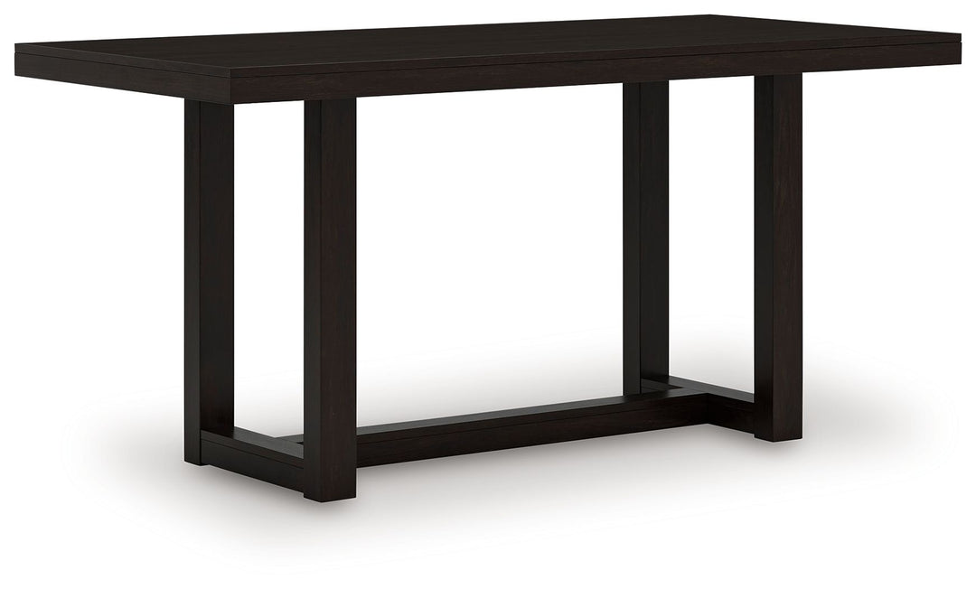 Neymorton - 5 Pc. - Rectangular Dining Room Counter Table, 4 Barstools - Dark Grayish Brown