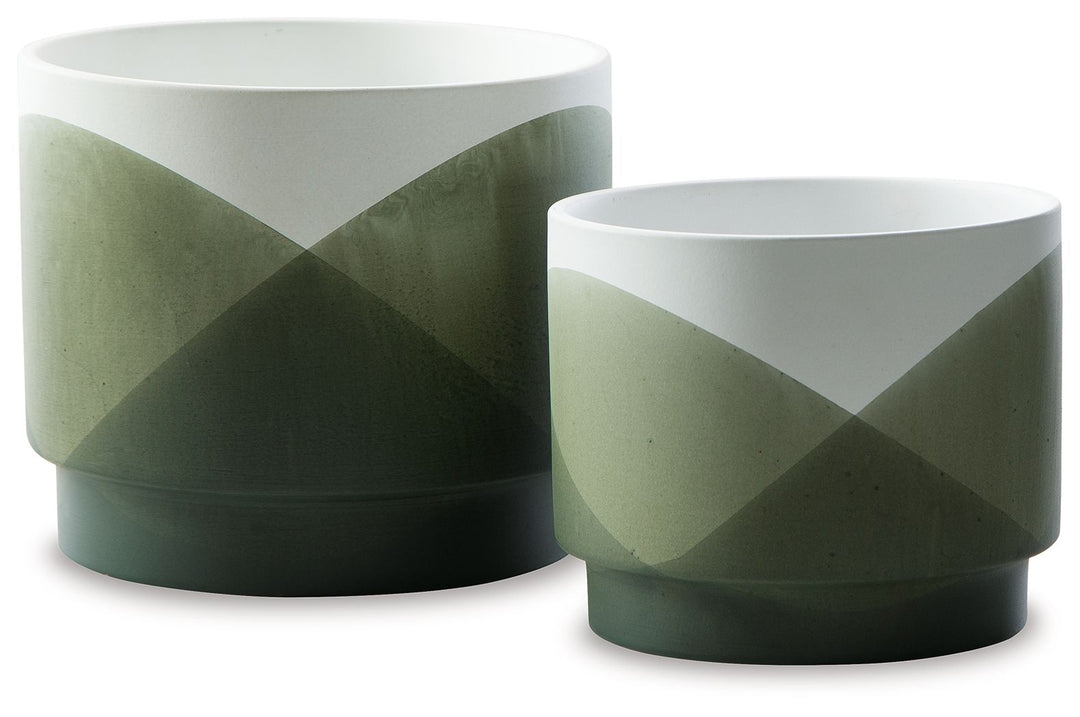 Ardenridge - Planter Set (Set of 2) - Green / White