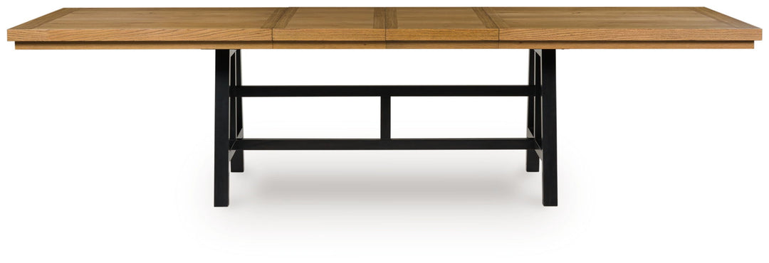 Galliden - Rectangular Dining Room Extension Table - Black / Brown